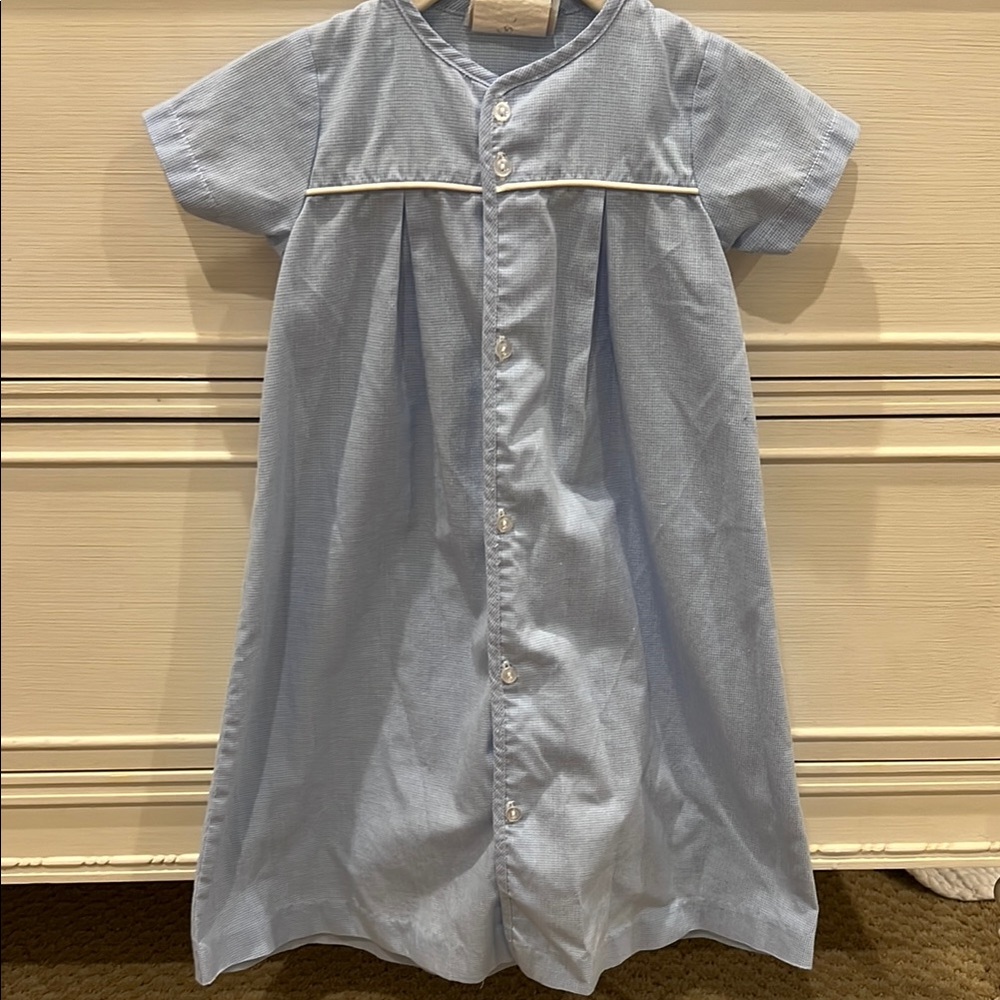 Delaney Blue Gingham Traditional Gown for Newborn